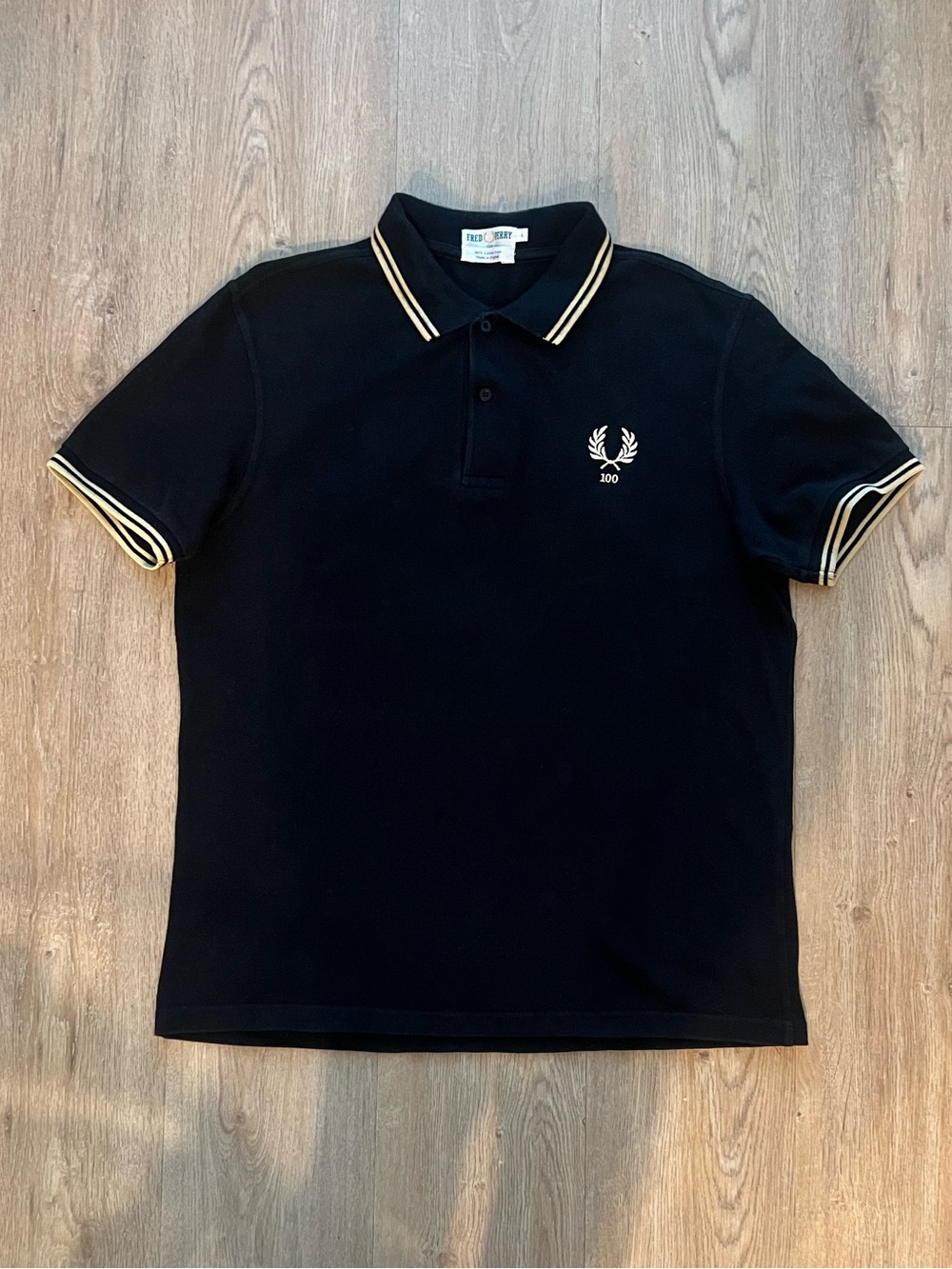 Fred Perry Black Polo with Yellow Trim